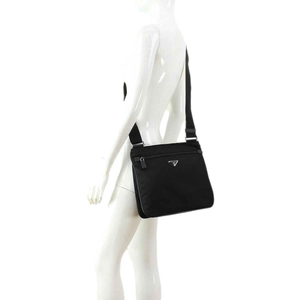 Prada Tessuto Saffiano Black Messenger Bag Cross Body - Handbags - Clayton's Online Store