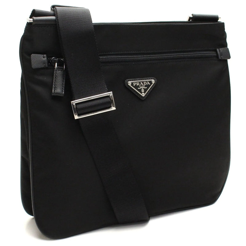 Prada Tessuto Saffiano Black Messenger Bag Cross Body