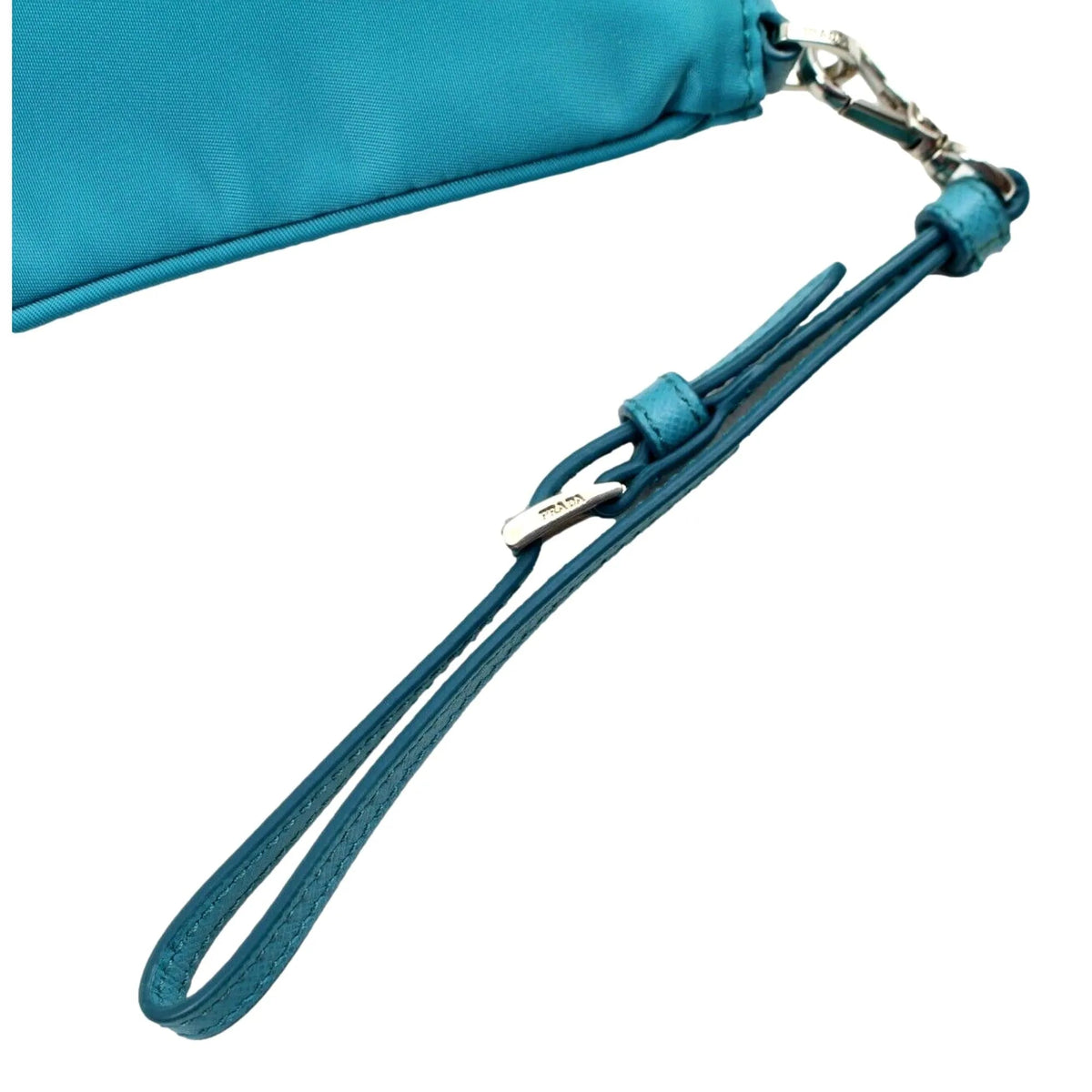 Prada Tessuto Turquoise Nylon Cosmetic Case Wristlet Clutch Bag - Handbags - Clayton's Online Store