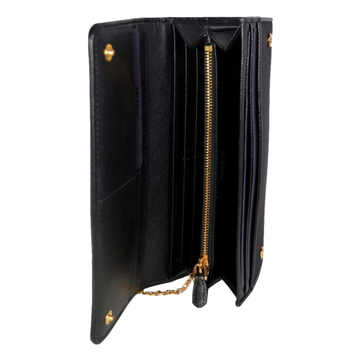 Prada Triangle Logo Tessuto Re - Nylon Black Continental Large Flap Wallet - Wallets - Clayton's Online Store