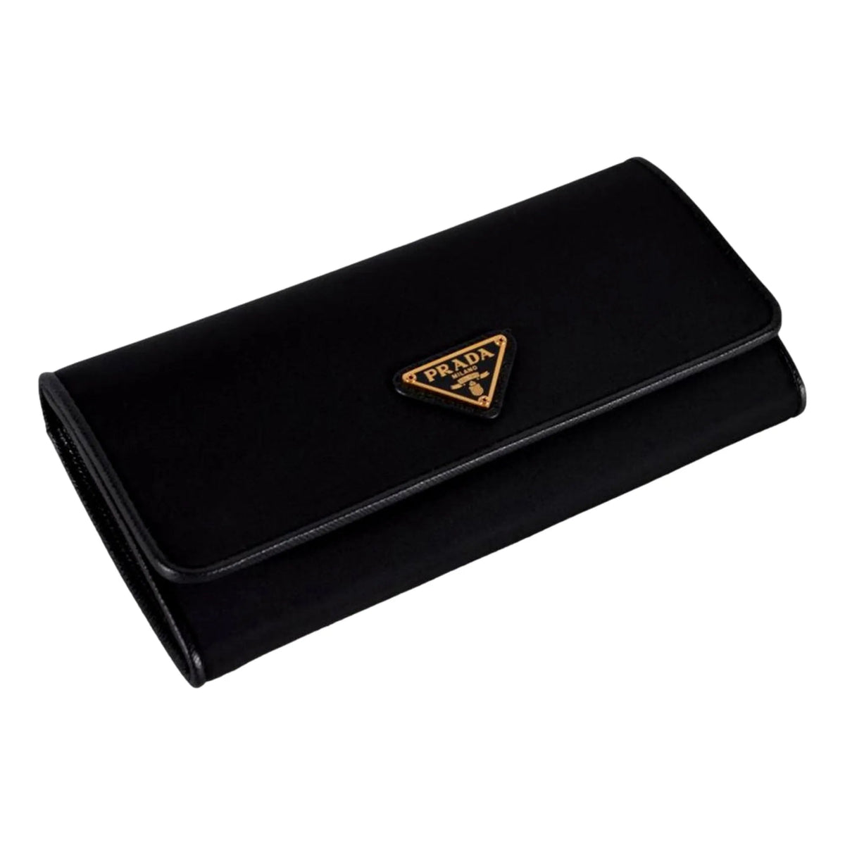 Prada Triangle Logo Tessuto Re - Nylon Black Continental Large Flap Wallet - Wallets - Clayton's Online Store