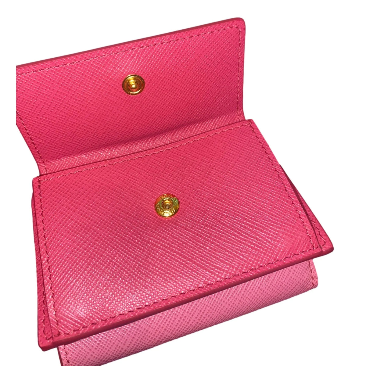 Prada Two - Toned Pink Tri - Fold Saffiano Wallet - Wallets - Clayton's Online Store