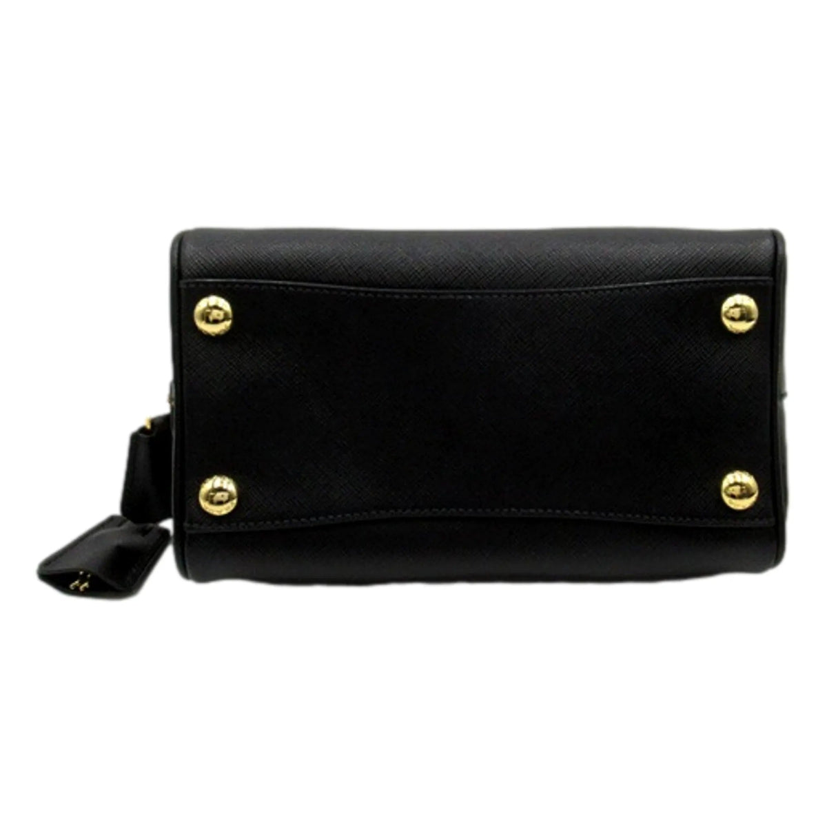 Prada Two - way Top Handle Crossbody Bag Saffiano Leather Black Gold Hardware - Handbags - Clayton's Online Store