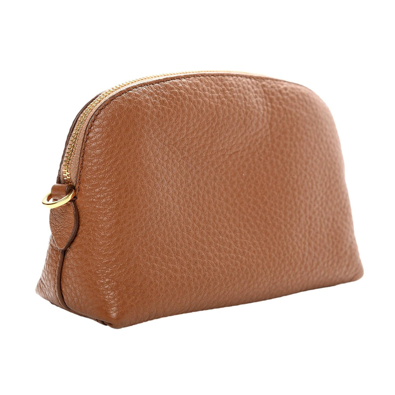 Prada Vitello Daino Cannella Brown Leather Small Cosmetic Case Clutch Bag - Handbags - Clayton's Online Store