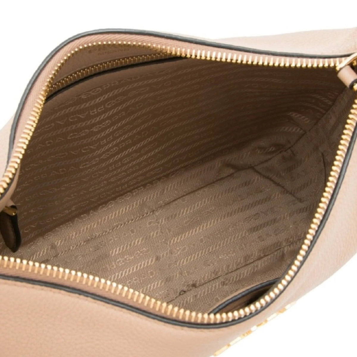 Prada Vitello Daino Tan Leather Bag Nylon Web Stripe Strap - Handbags - Clayton's Online Store