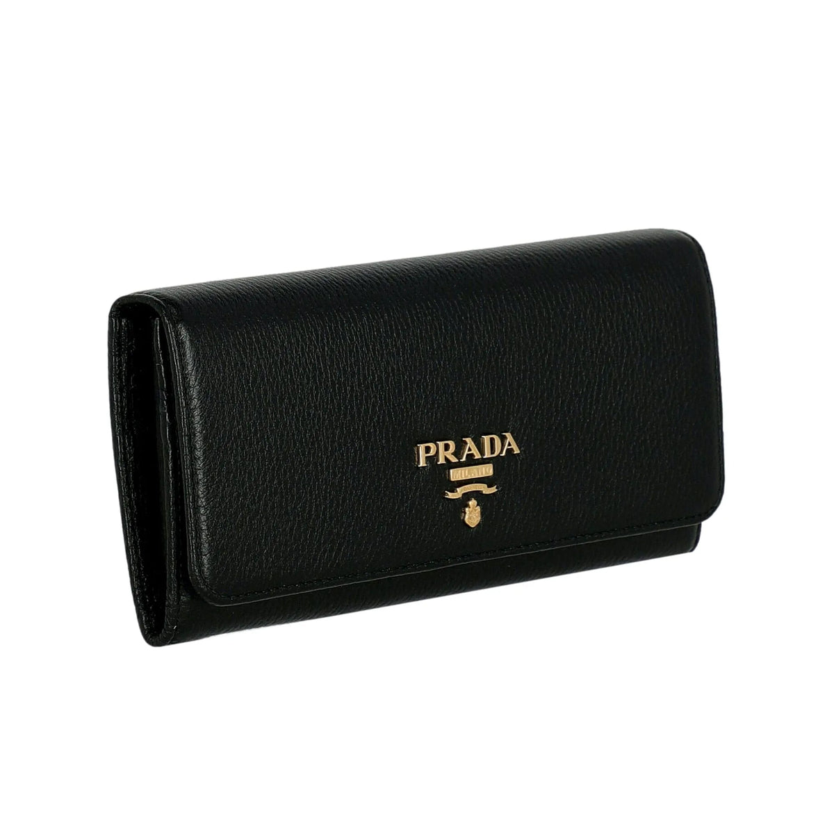 Prada Vitello Grain Black Leather ID Holder Continental Long Wallet - Wallets - Clayton's Online Store