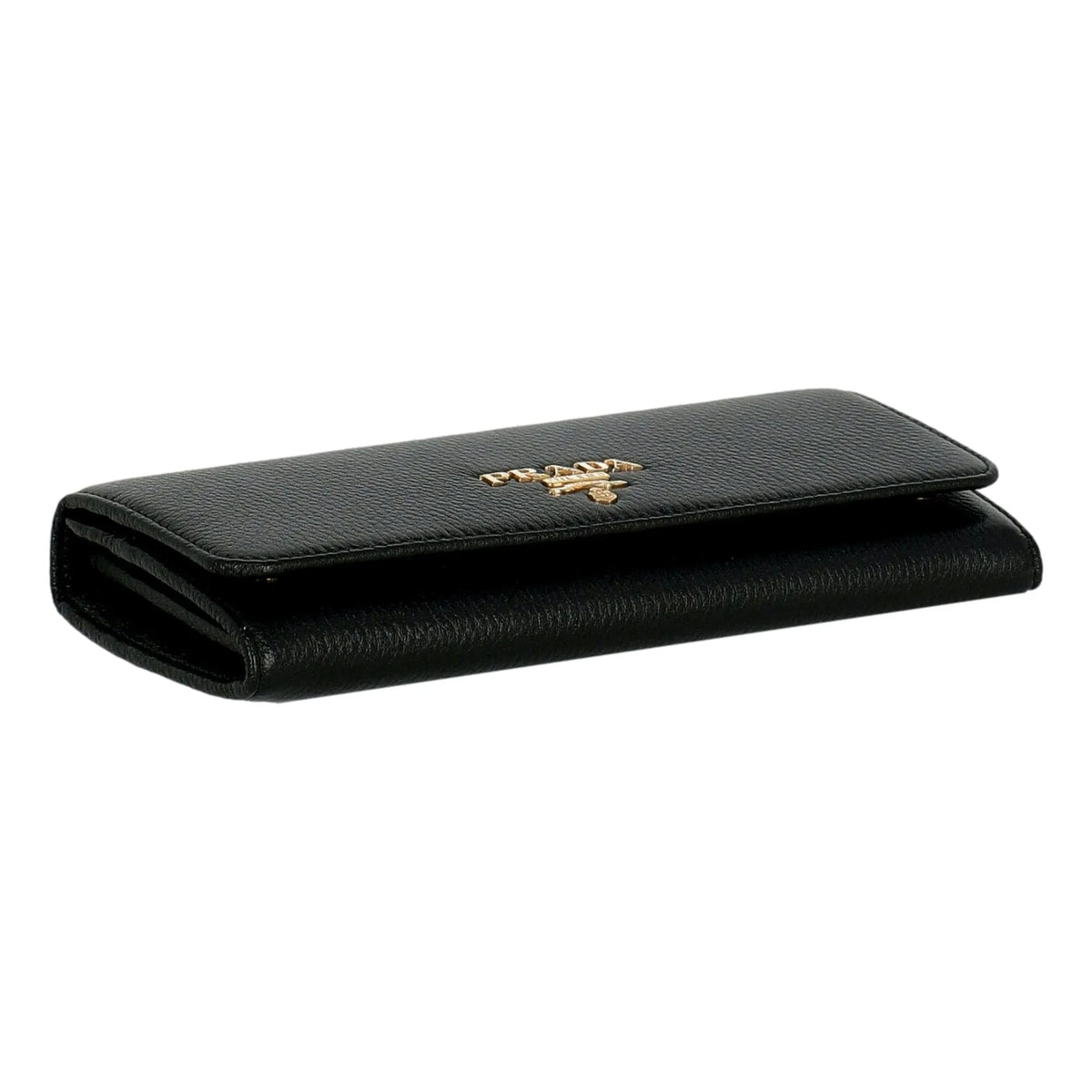 Prada Vitello Grain Black Leather ID Holder Continental Long Wallet - Wallets - Clayton's Online Store