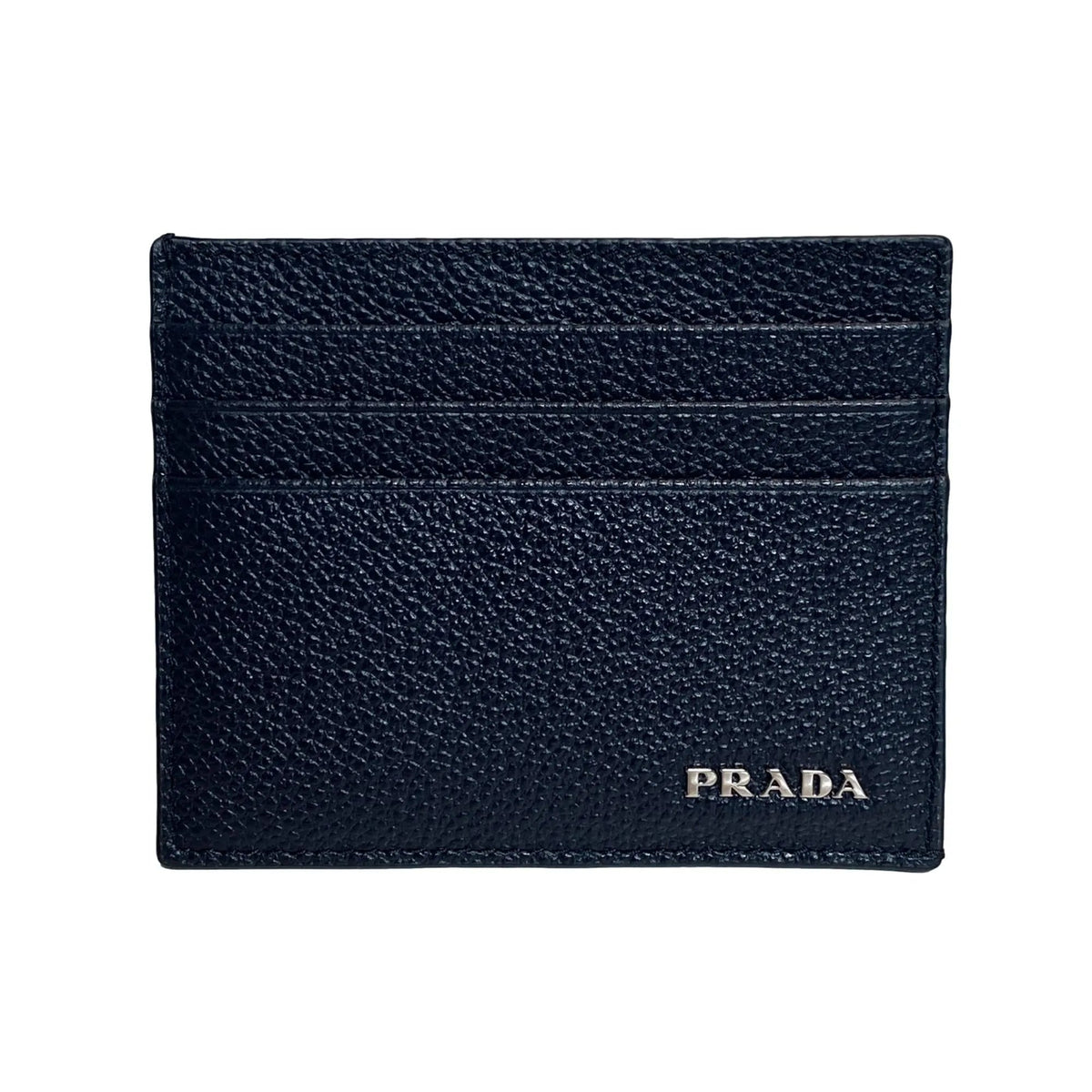 Prada Vitello Micro Grain Leather Baltico Blue Card Holder Wallet - Wallets - Clayton's Online Store