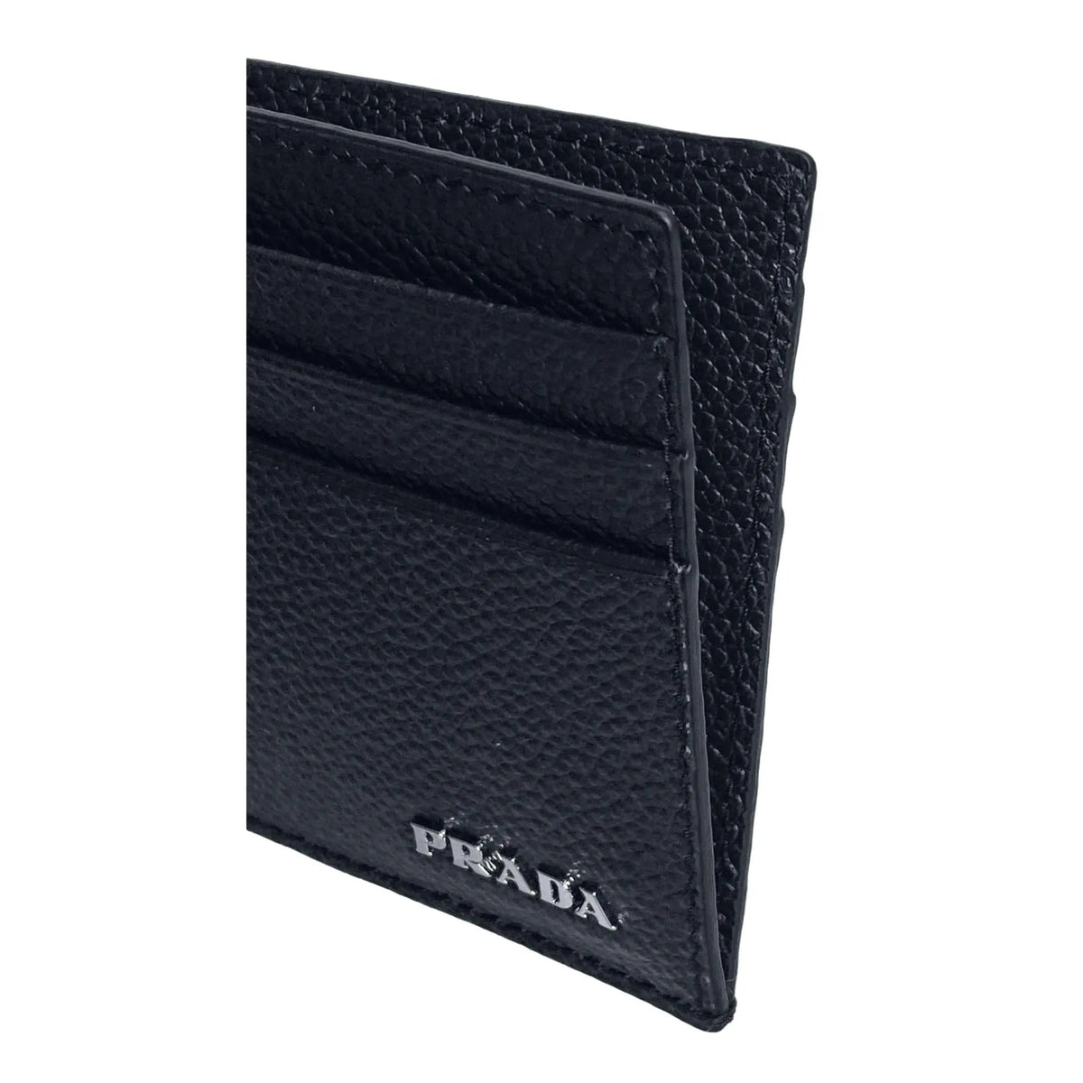 Prada Vitello Micro Grain Leather Black Card Holder Wallet - Wallets - Clayton's Online Store