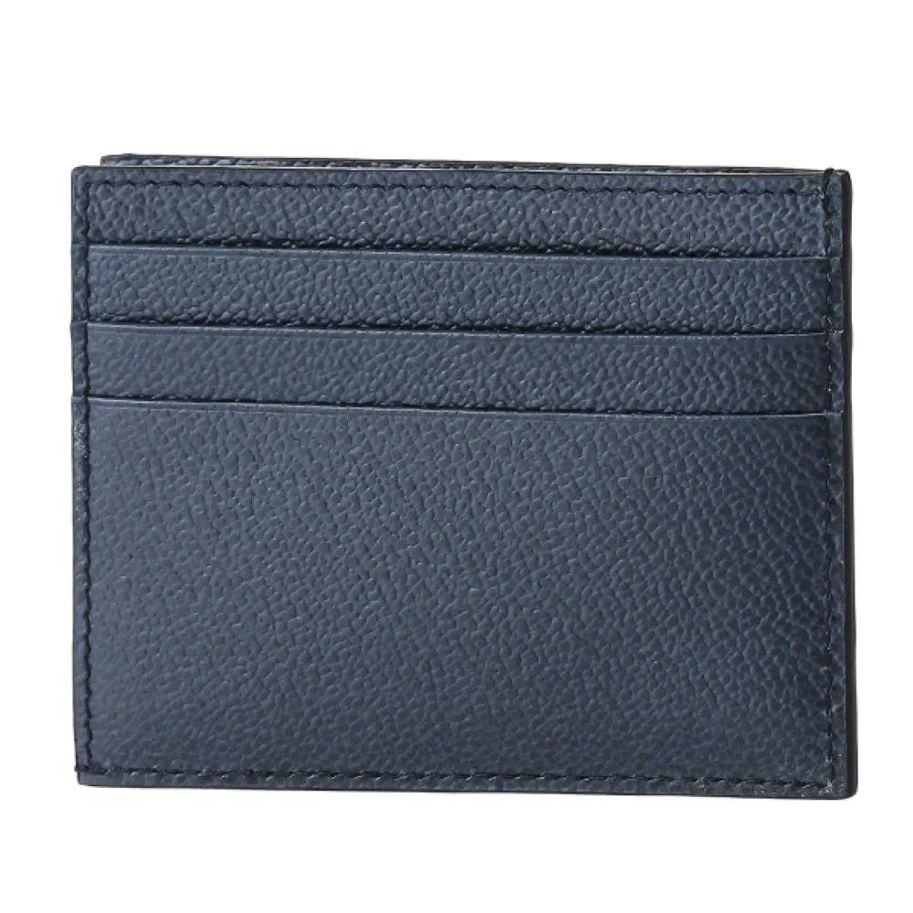 Prada Vitello Micro Grain Navy Triangle Logo Cardholder Wallet - Wallets - Clayton's Online Store