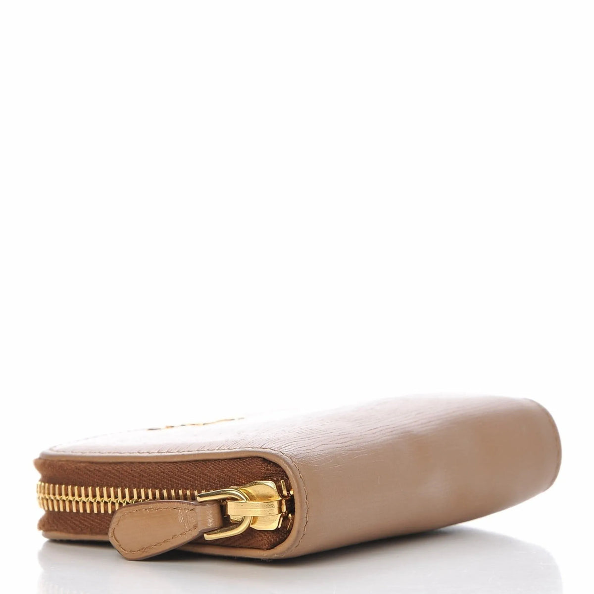 Prada Vitello Move Cipria Beige Leather Zip Around