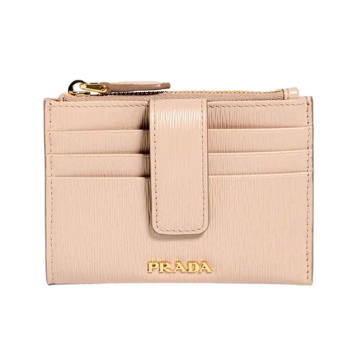 Prada Vitello Move Card Holder Wallet Cipria Beige Leather Logo Plaque - Wallets - Clayton's Online Store