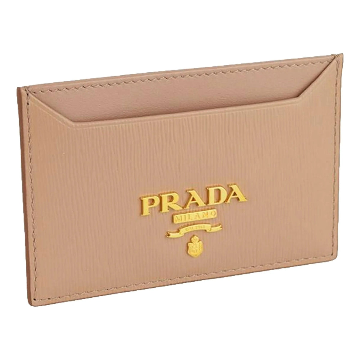 Prada Vitello Move Cipria Beige Leather Logo Plaque Card Holder Wallet - Wallets - Clayton's Online Store