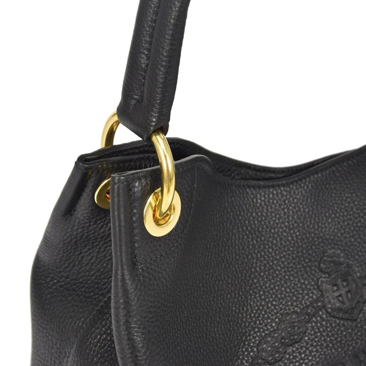 Prada Vitello Phenix Black Leather Embossed Logo Hobo Tote Bag - Handbags - Clayton's Online Store