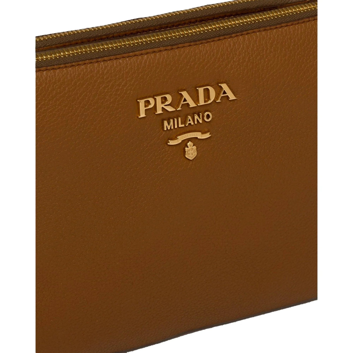 Prada Vitello Phenix Cannella Brown Leather Crossbody Bag - Handbags - Clayton's Online Store