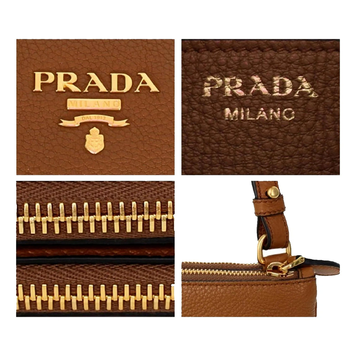 Prada Vitello Phenix Cannella Brown Leather Crossbody Bag - Handbags - Clayton's Online Store