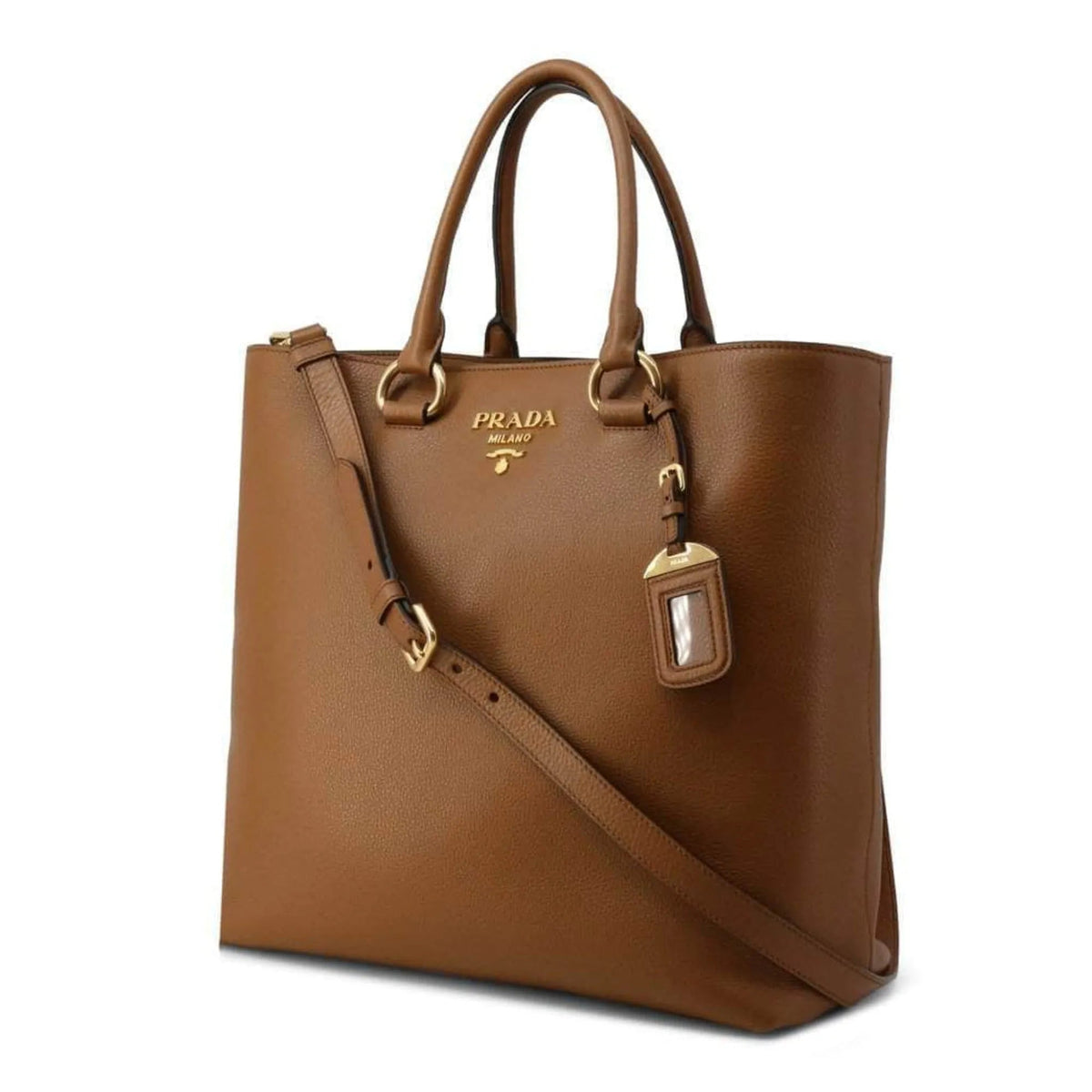 Prada Vitello Phenix Cognac Brown Shopping Tote Bag - Handbags - Clayton's Online Store