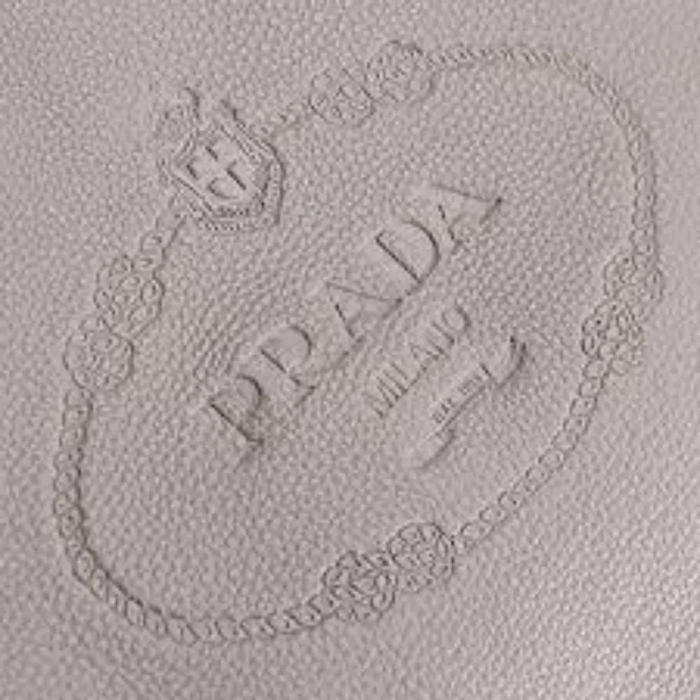 Prada Vitello Phenix Grey Leather Embossed Logo Hobo Tote Bag - Handbags - Clayton's Online Store