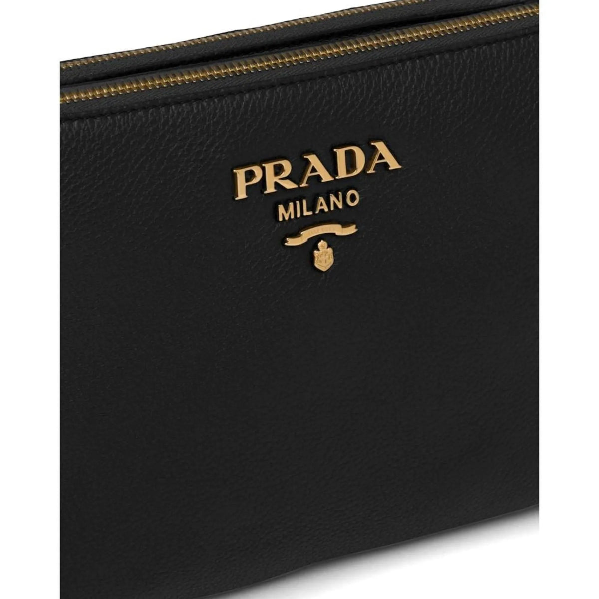 Prada Vitello Phenix Leather Gold Hardware Black Cross Body - Handbags - Clayton's Online Store