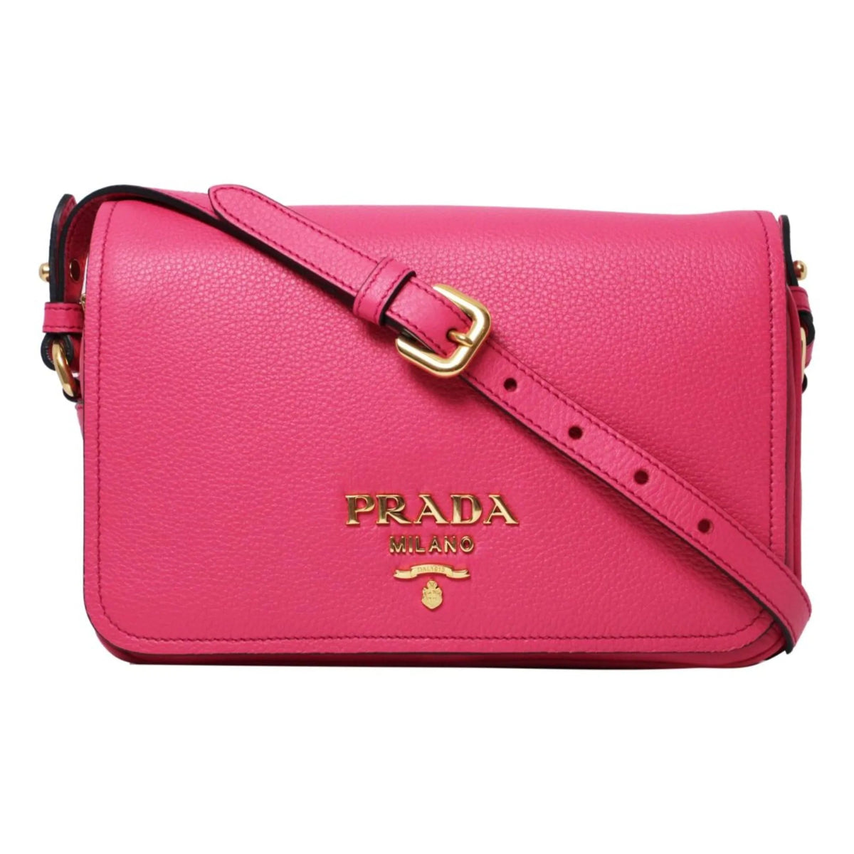 Prada Vitello Phenix Peonia Leather Flap Crossbody Bag - Handbags - Clayton's Online Store