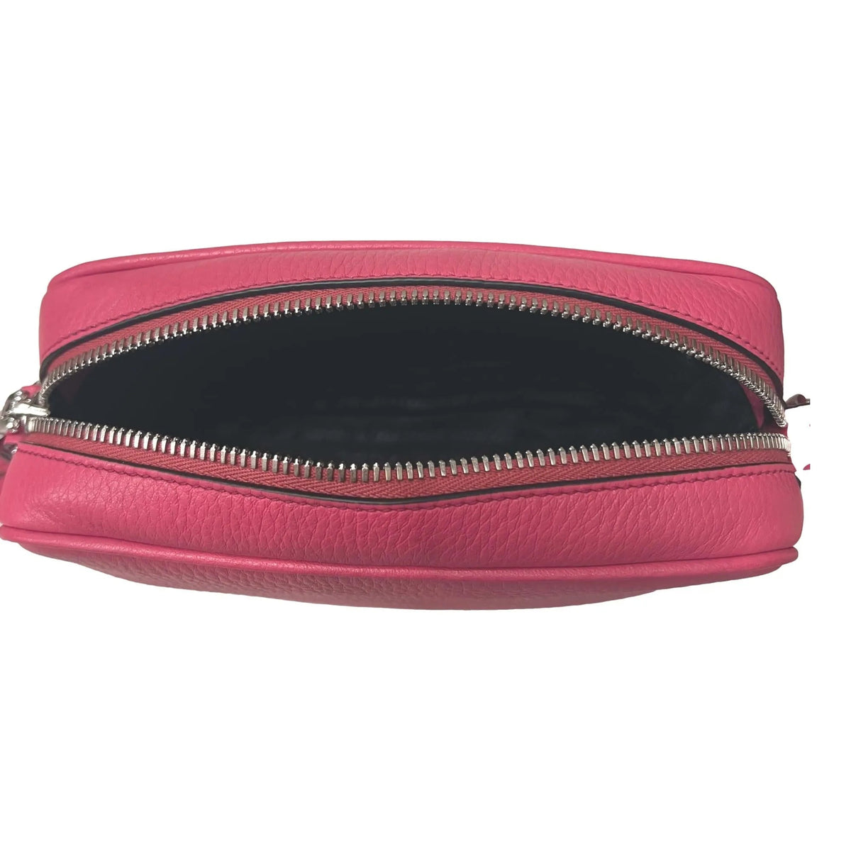 Prada Vitello Phenix Pink Leather Silver Logo Small Camera Crossbody Bag - Handbags - Clayton's Online Store