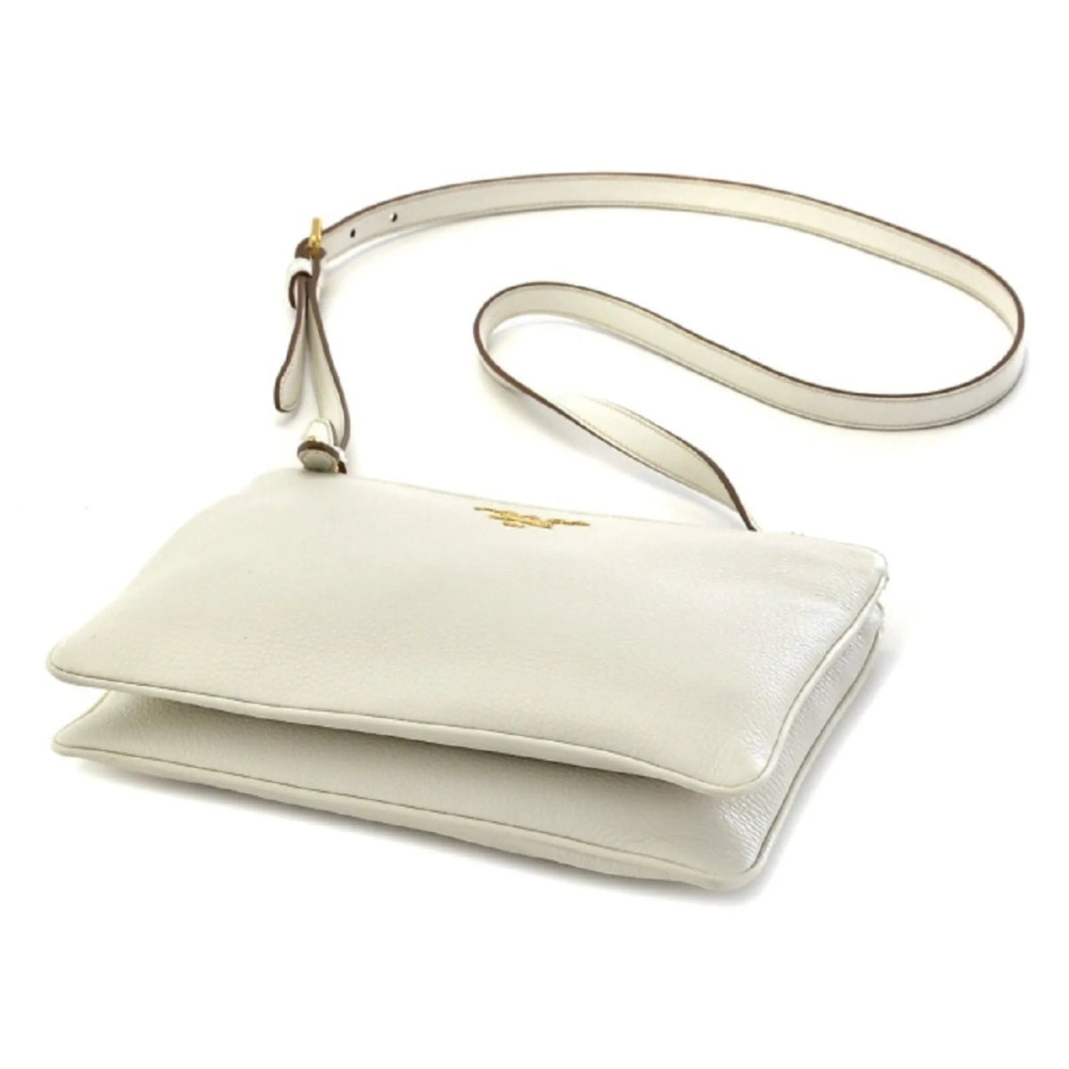 Prada White Leather Vitello Phenix Crossbody Bag - Handbags - Clayton's Online Store