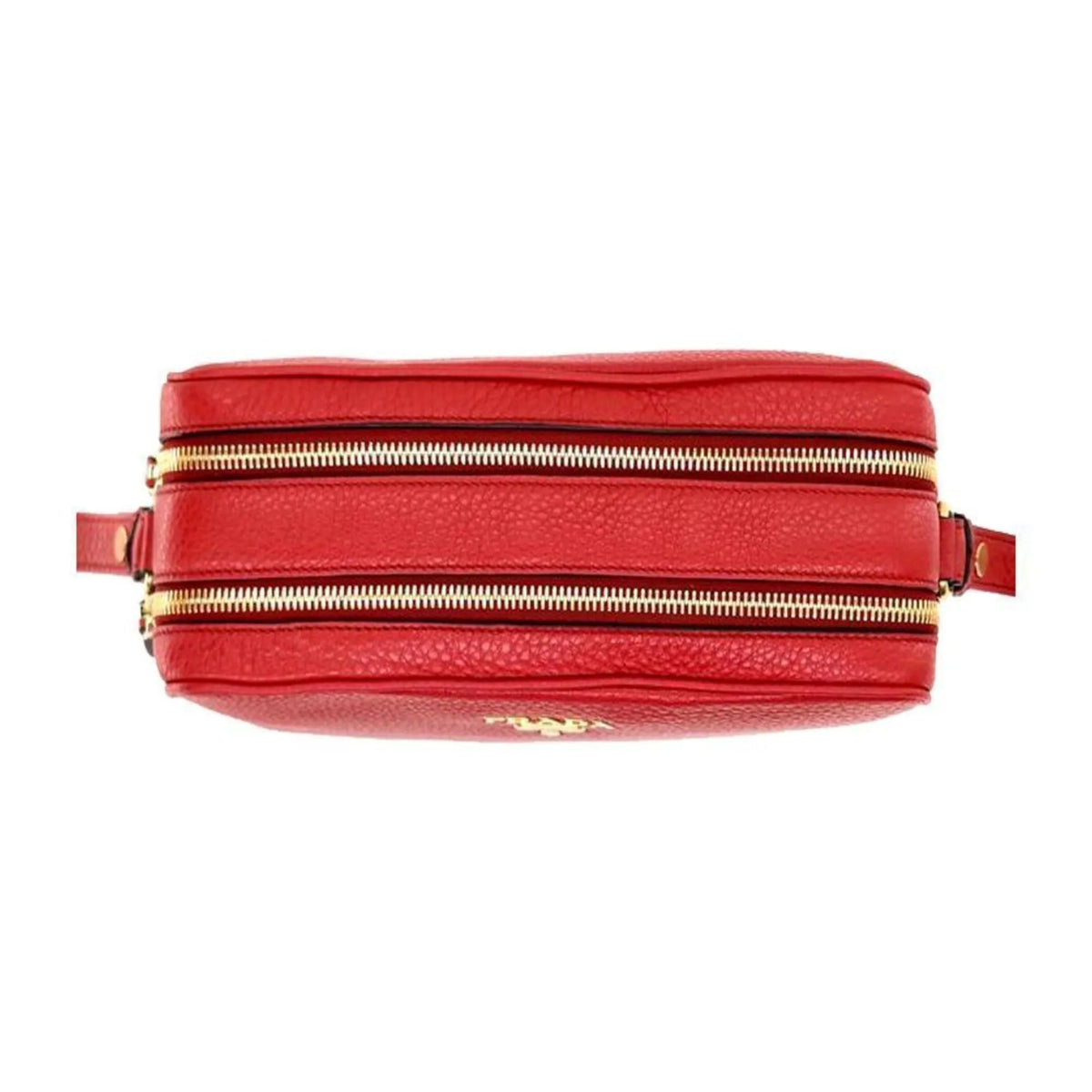 Prada Women's Red Vitello Phenix Leather Crossbody Handbag Small - Handbags - Clayton's Online Store