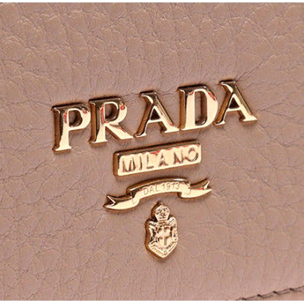 Prada Women's Vitello Grain Cammeo Beige Leather Card Case Wallet - Wallets - Clayton's Online Store