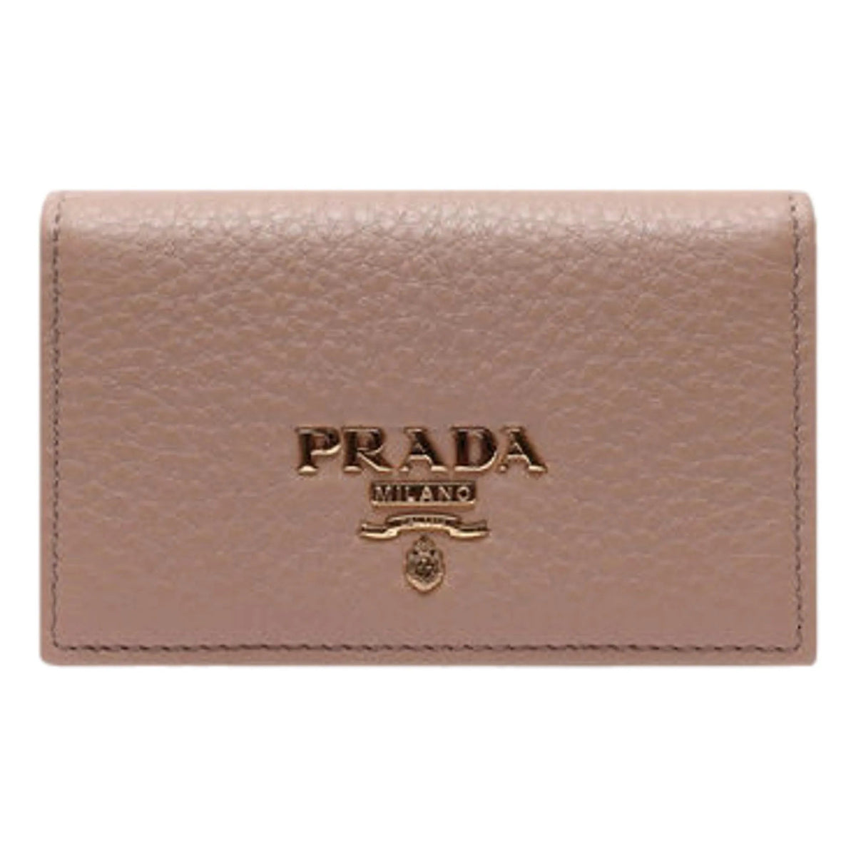 Prada Women's Vitello Grain Cammeo Beige Leather Card Case Wallet - Wallets - Clayton's Online Store