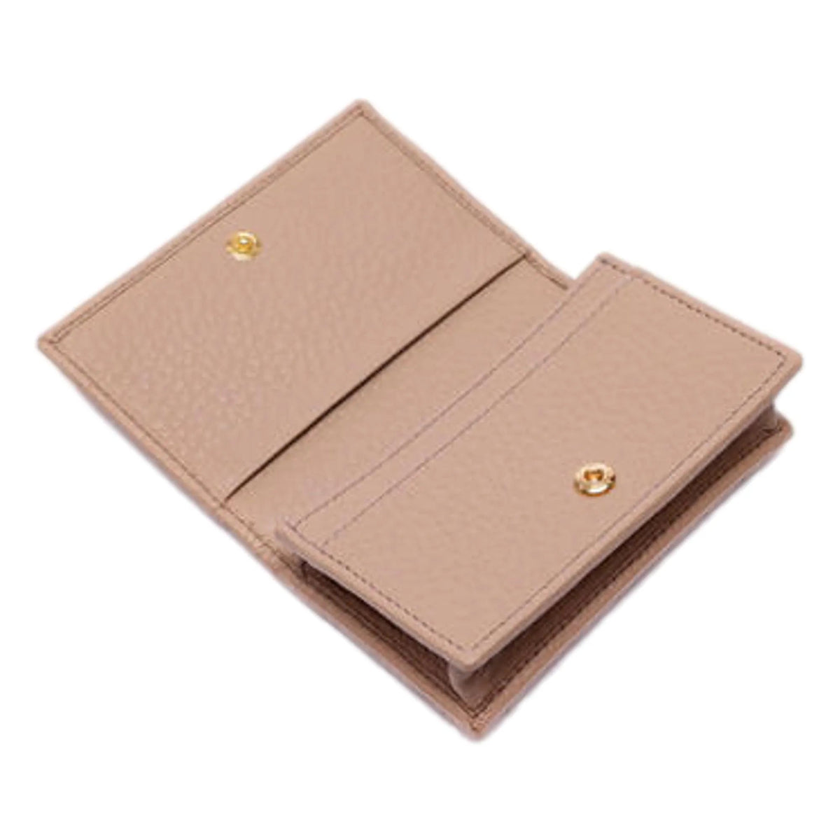 Prada Women's Vitello Grain Cammeo Beige Leather Card Case Wallet - Wallets - Clayton's Online Store