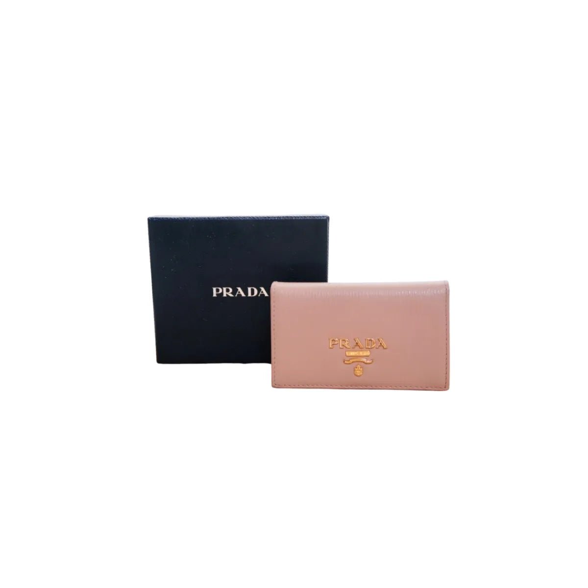 Prada Women's Vitello Grain Cipria Beige Leather Card Case Wallet - Wallets - Clayton's Online Store