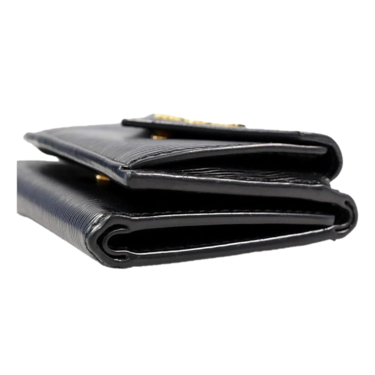 Prada Womens Vitello Move Black Leather Compact Envelope Trifold Wallet - Wallets - Clayton's Online Store