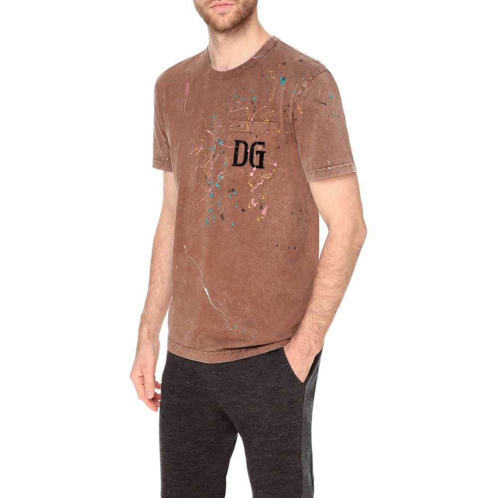 Dolce & Gabbana Embroidered Cotton Splatter Tee