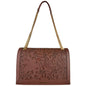 Baldinini Trend Elegant Floral Leather Shoulder Bag