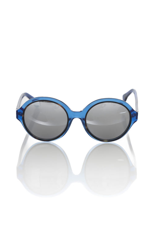 Frankie Morello Chic Transparent Blue Round Sunglasses