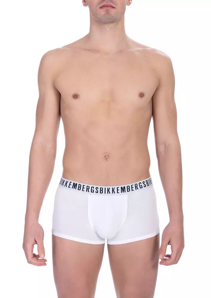 Bikkembergs Sleek White Trunk Bi-pack for Men