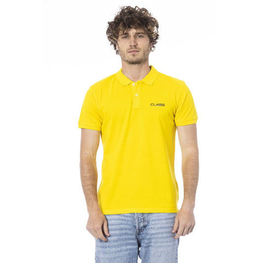 Cavalli Class Yellow Cotton Polo Shirt