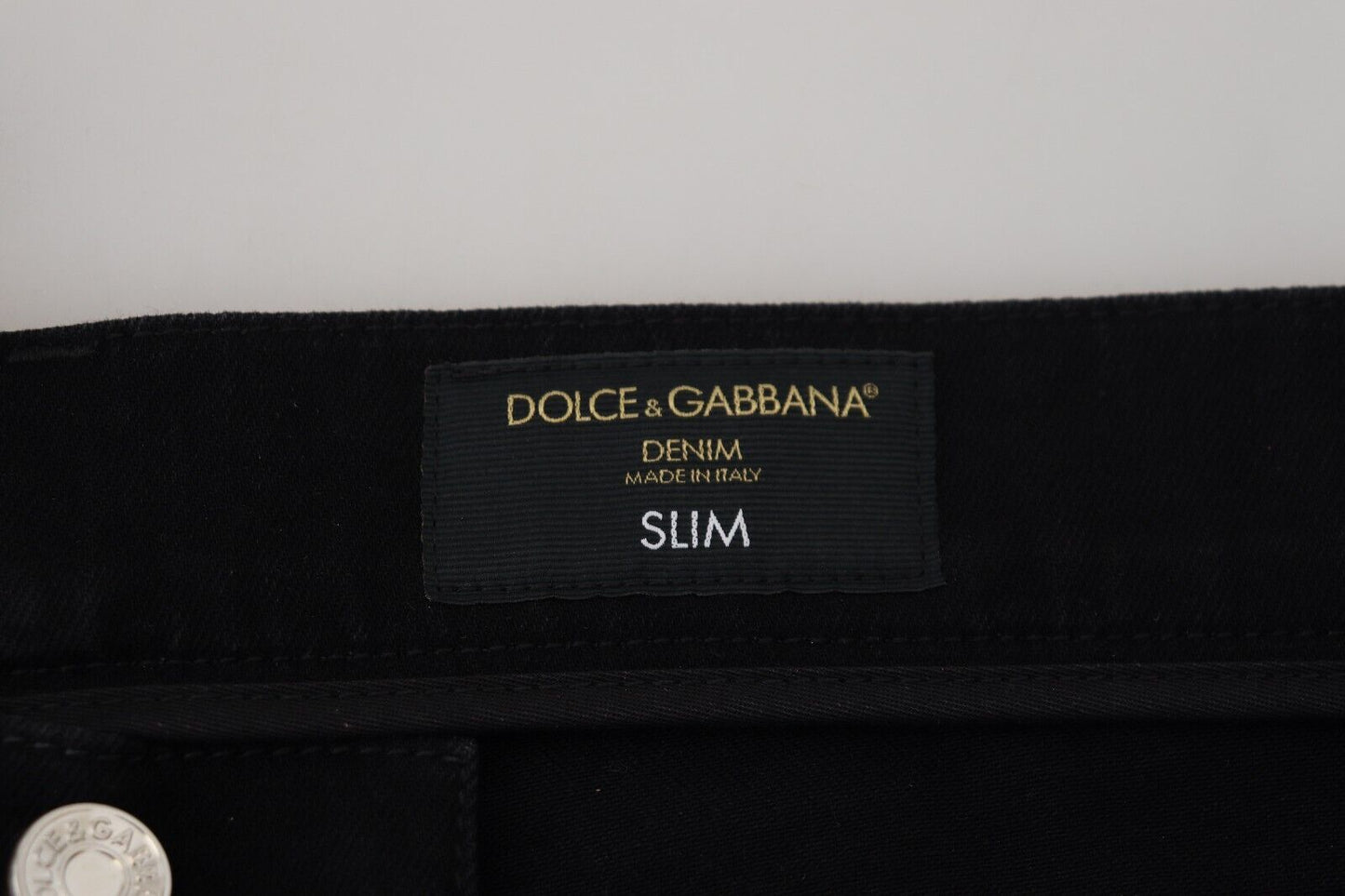 Dolce & Gabbana Elegant Black Gold Dust Jeans