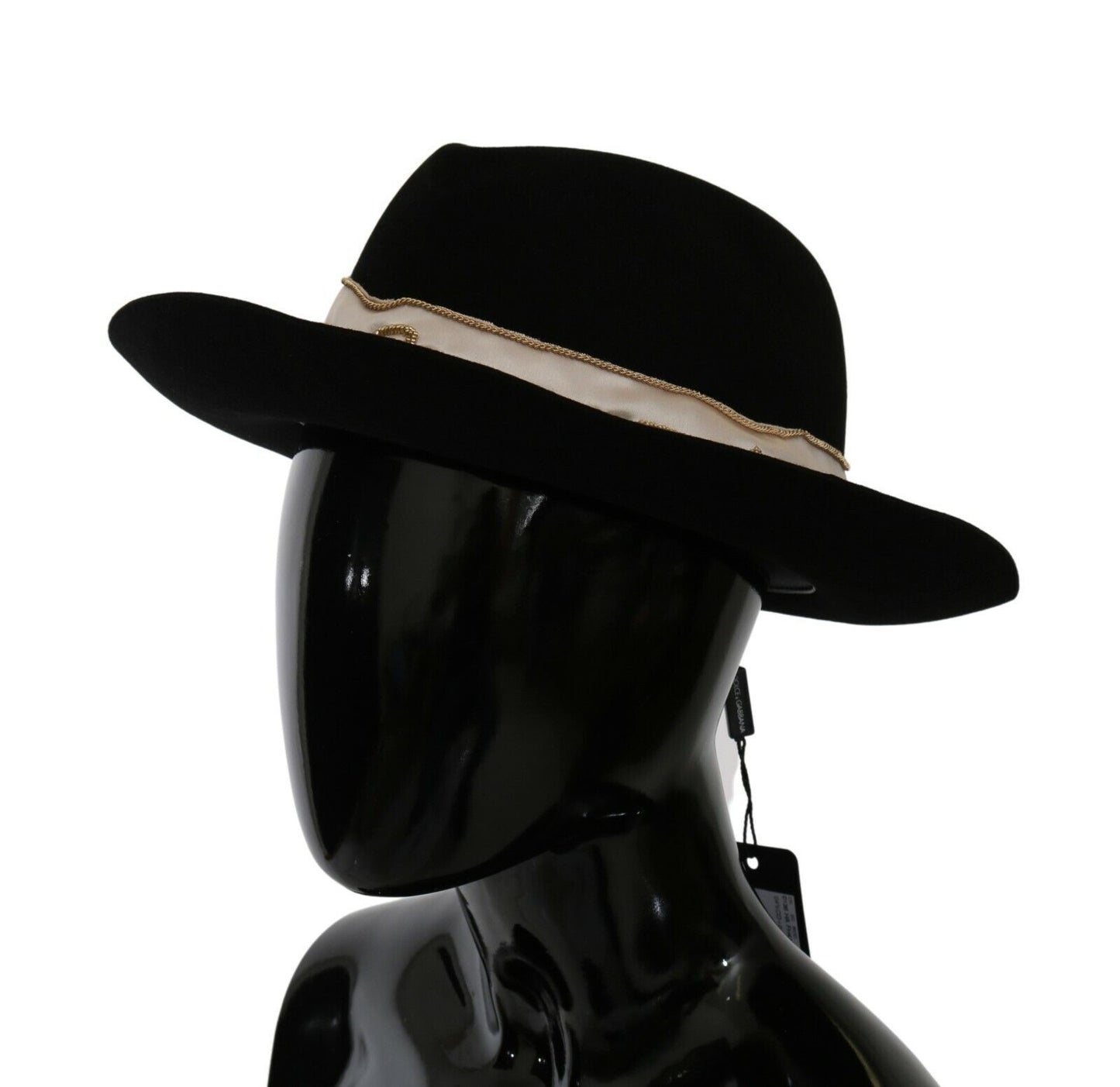 Dolce & Gabbana Elegant Black Lapin Wide Brim Panama Hat