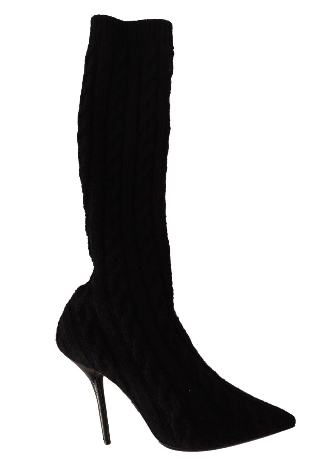 a pair of black high heeled boots