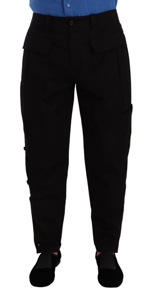 Dolce & Gabbana Chic Black Cargo Pants with Stretch Comfort