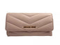 Michael Kors Jet Set Travel Large Quilted Leather Trifold Wallet Powder Blush