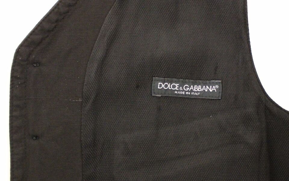 Dolce & Gabbana Elegant Black Cotton Blend Dress Vest