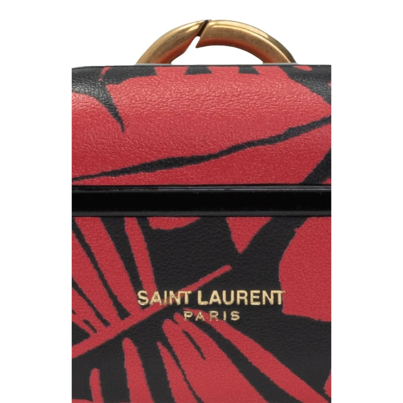 Saint Laurent Abstract Print Black and Red Leather Airpods Pro Case