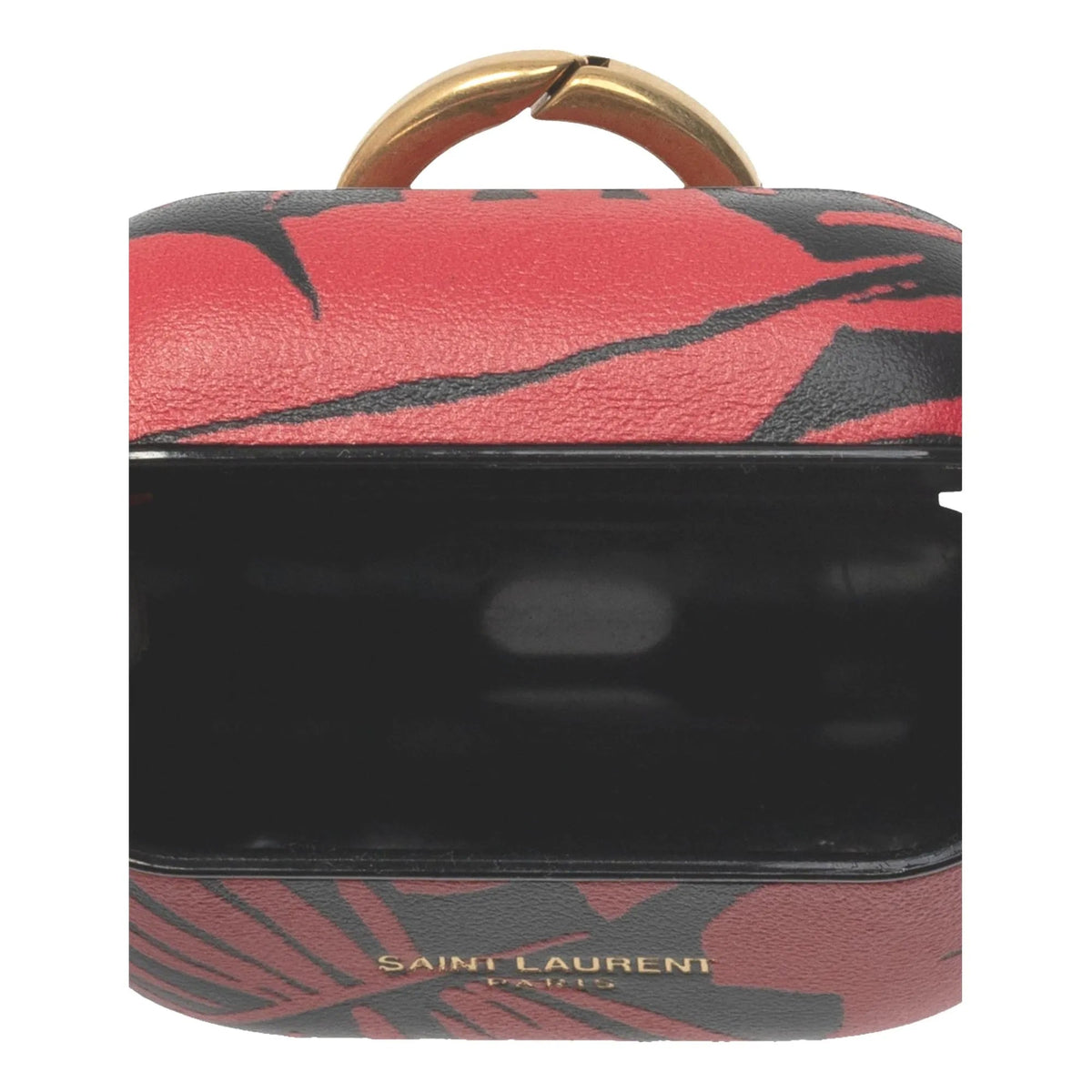 Saint Laurent Abstract Print Black and Red Leather Airpods Pro Case - Keychains - Clayton's Online Store