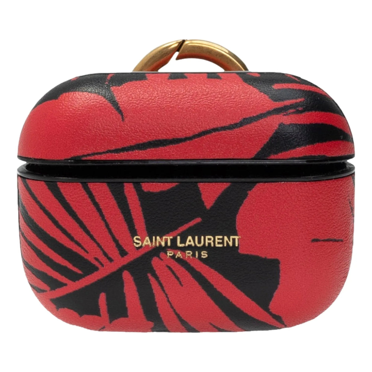 Saint Laurent Abstract Print Black and Red Leather Airpods Pro Case - Keychains - Clayton's Online Store