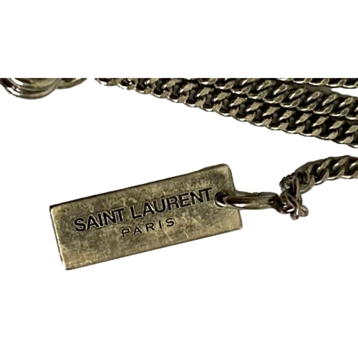 Saint Laurent Agate Necklace Orange Brown Stone Silver Brass Chain - Jewelry - Clayton's Online Store