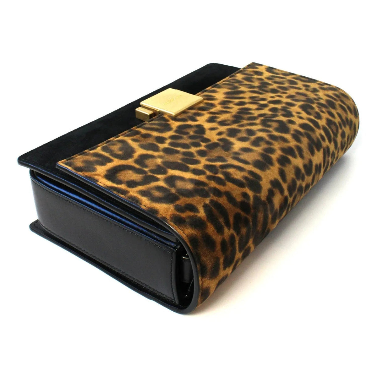 Saint Laurent Bellechasse Black Leather Leopard Print Crossbody - Handbags - Clayton's Online Store