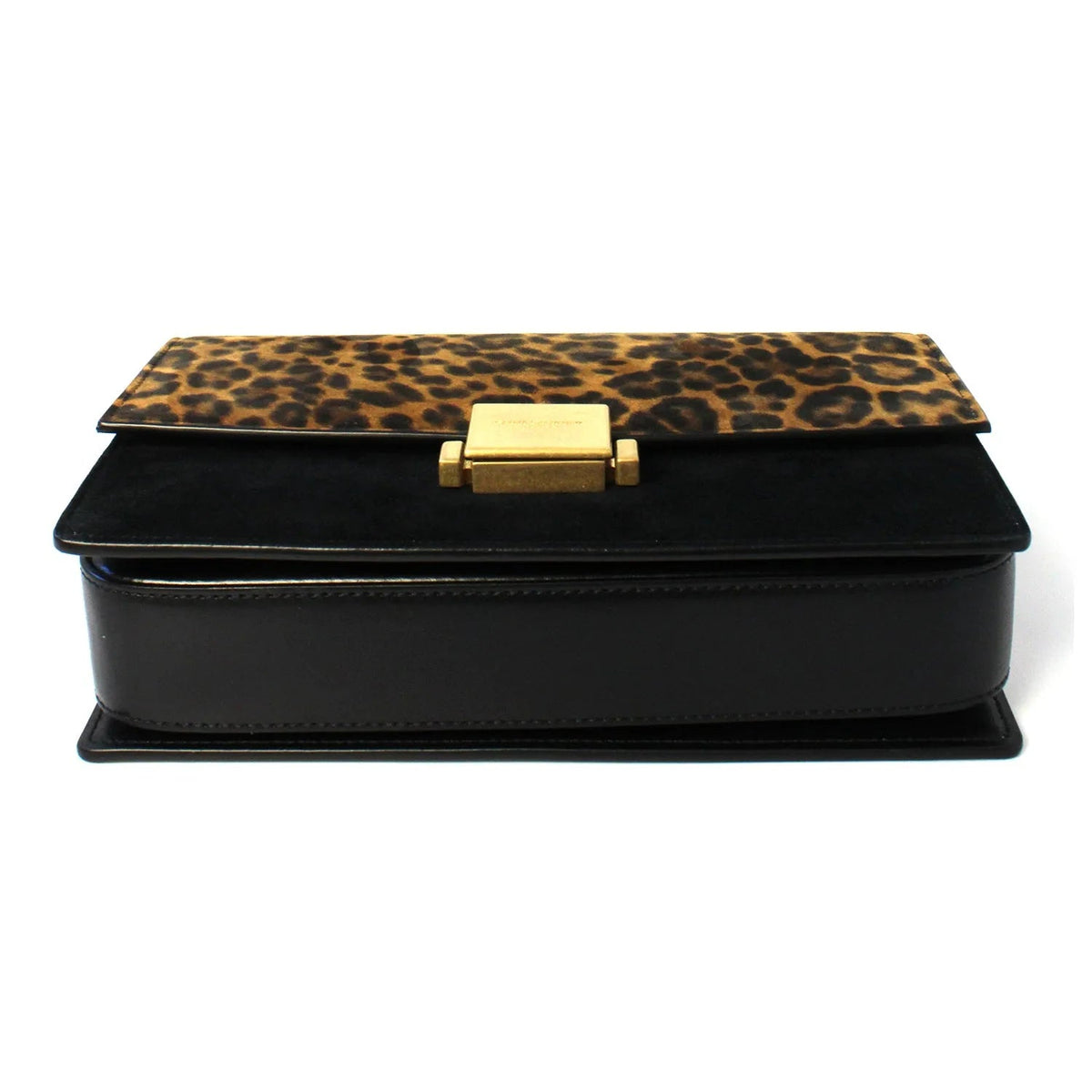 Saint Laurent Bellechasse Black Leather Leopard Print Crossbody - Handbags - Clayton's Online Store