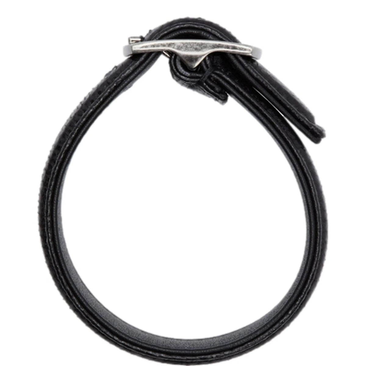 Saint Laurent Black Leather Snake Embossed Buckle Bracelet - Jewelry - Clayton's Online Store